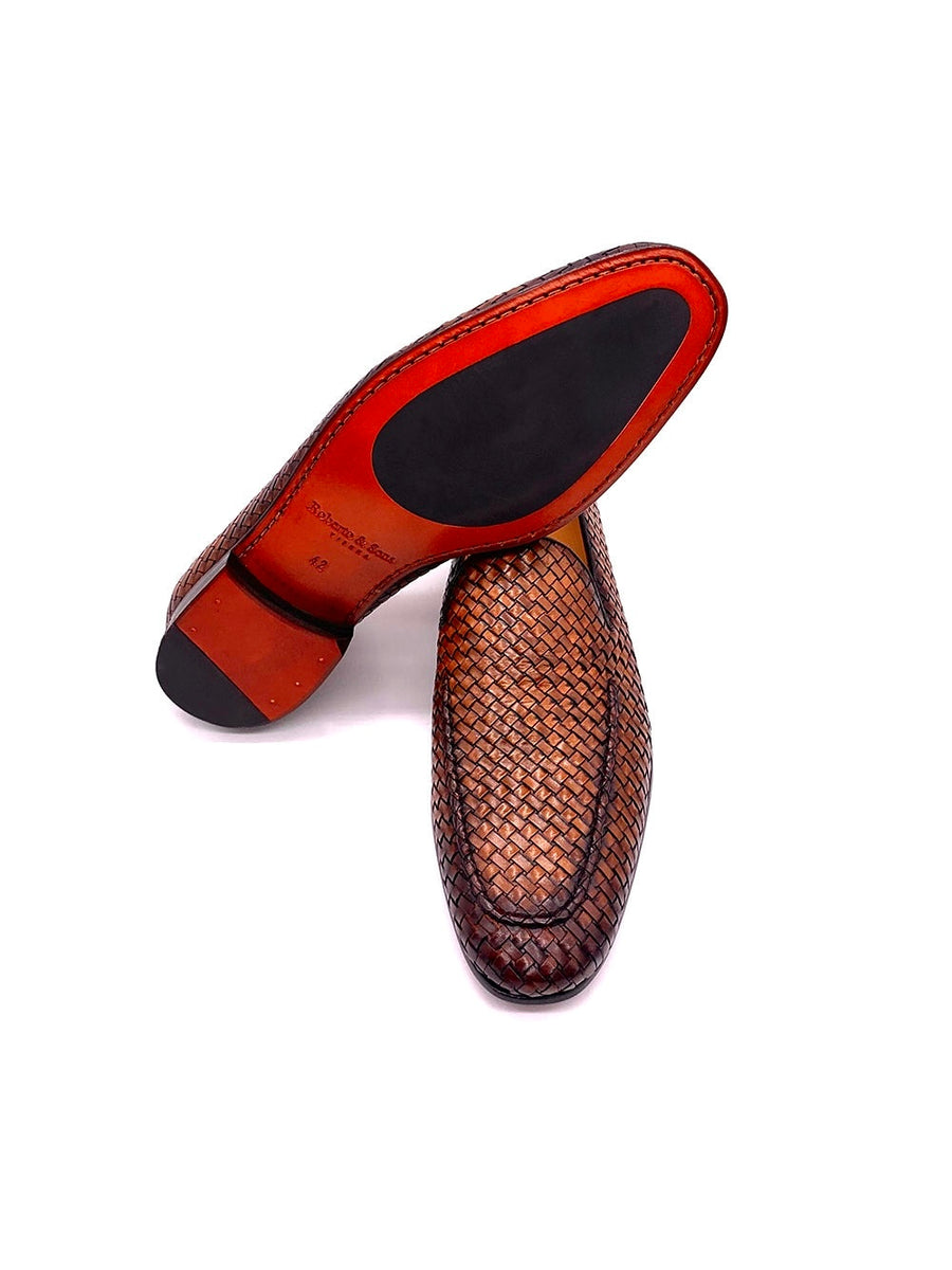 Herrenschuh Porto Cervo - Kalbsleder-Flecht Cognac