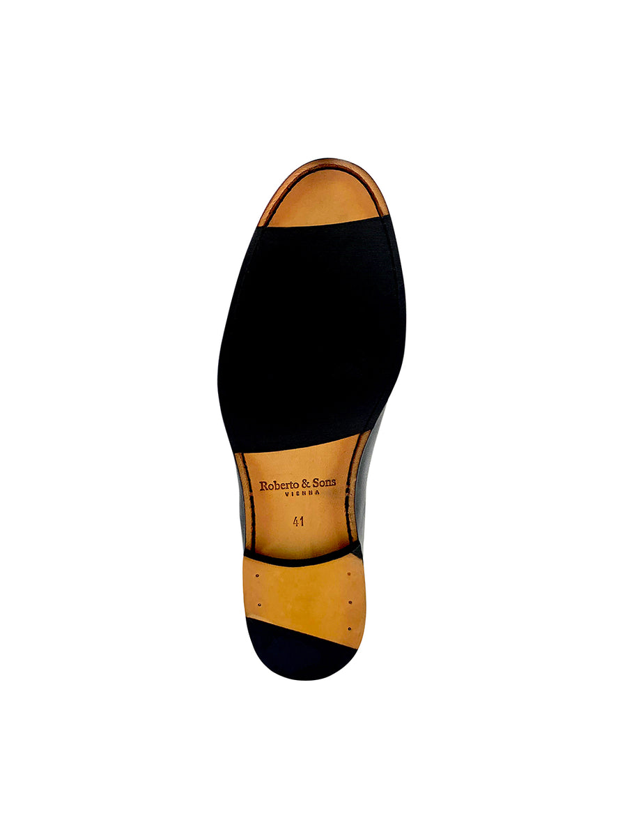 Herrenschuh Calabria Buckle - Geflochten Kalbsleder Schwarz