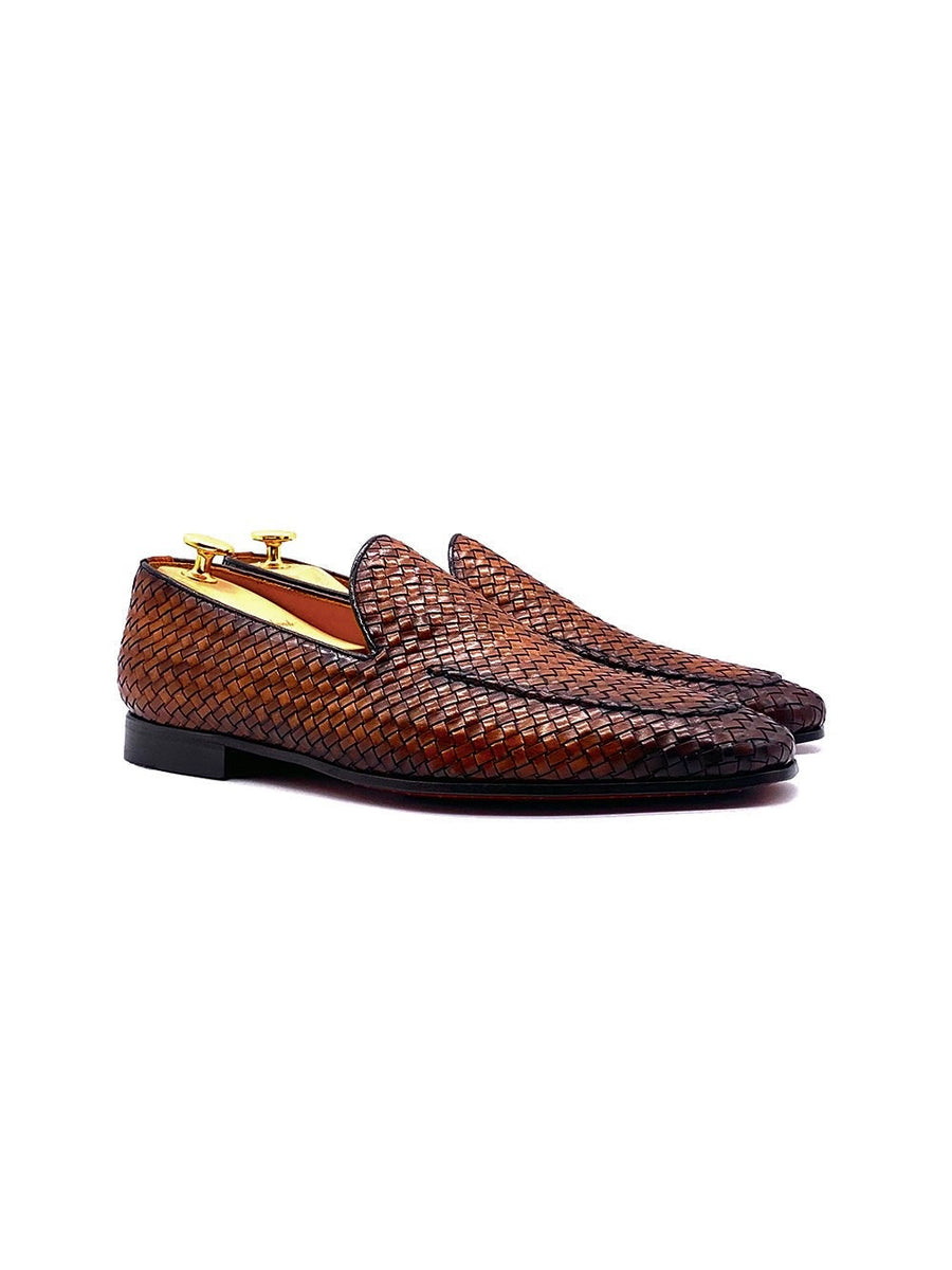 Herrenschuh Porto Cervo - Kalbsleder-Flecht Cognac