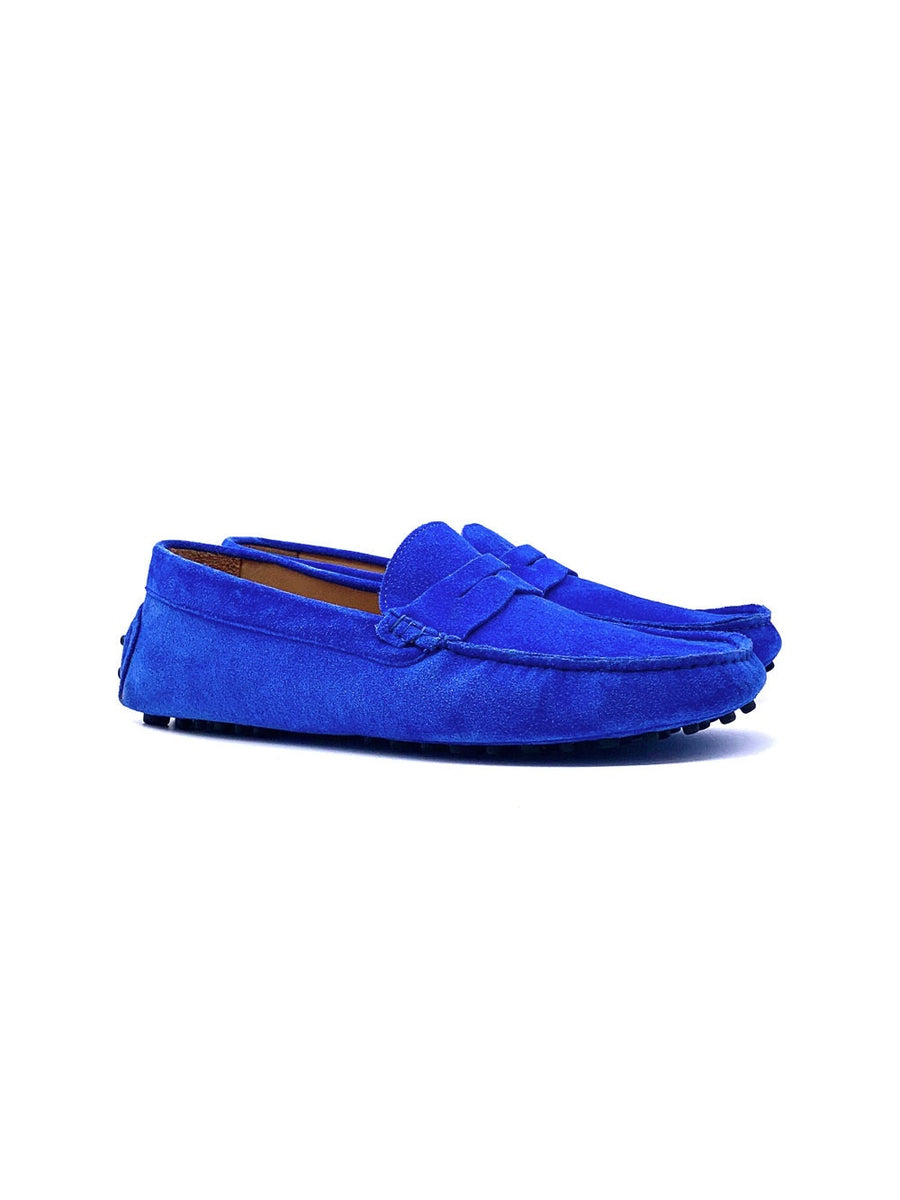 Herrenschuh Bologna - Rauleder Royalblau