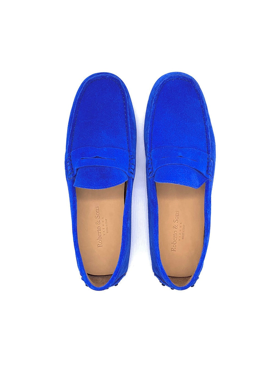 Herrenschuh Bologna - Rauleder Royalblau