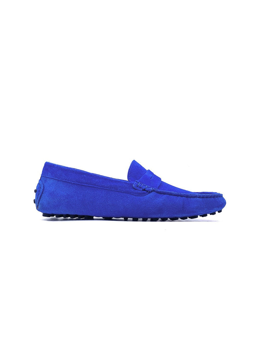 Herrenschuh Bologna - Rauleder Royalblau