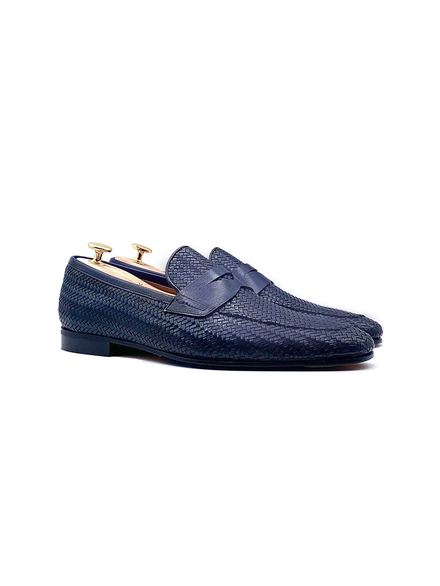 Herrenschuh Calabria - Geflochten Kalbsleder Blau