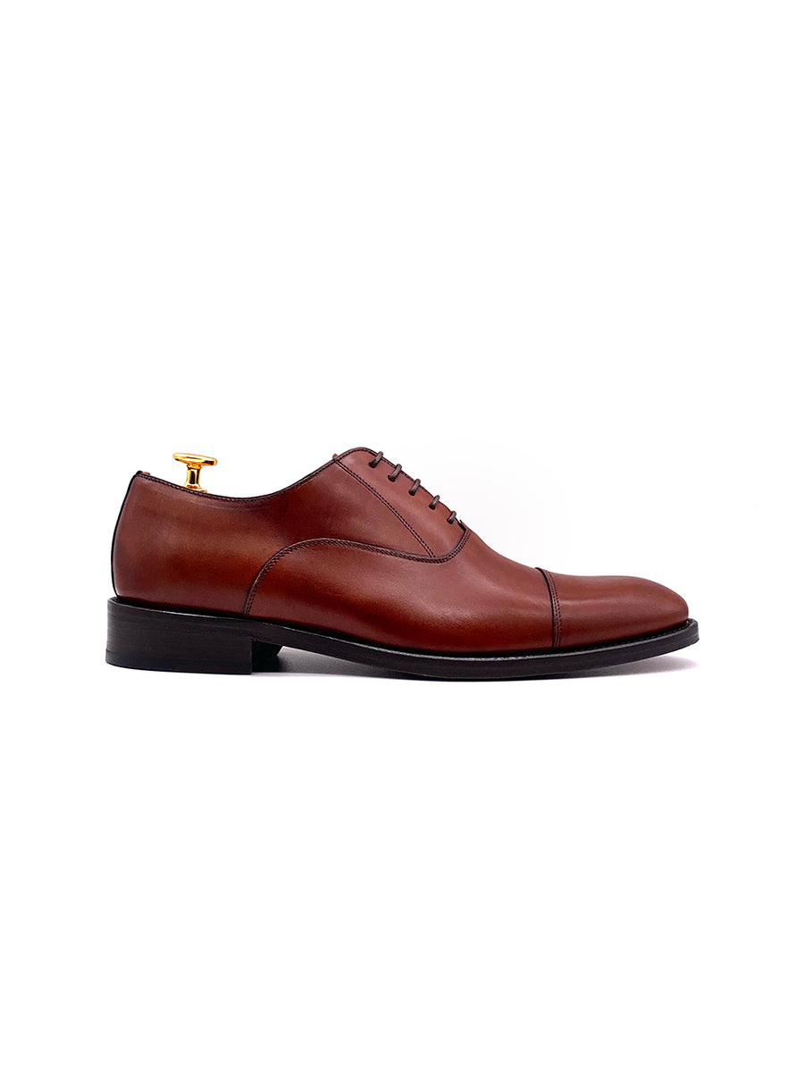 Herrenschuh Oxford - Kalbsleder Cognac