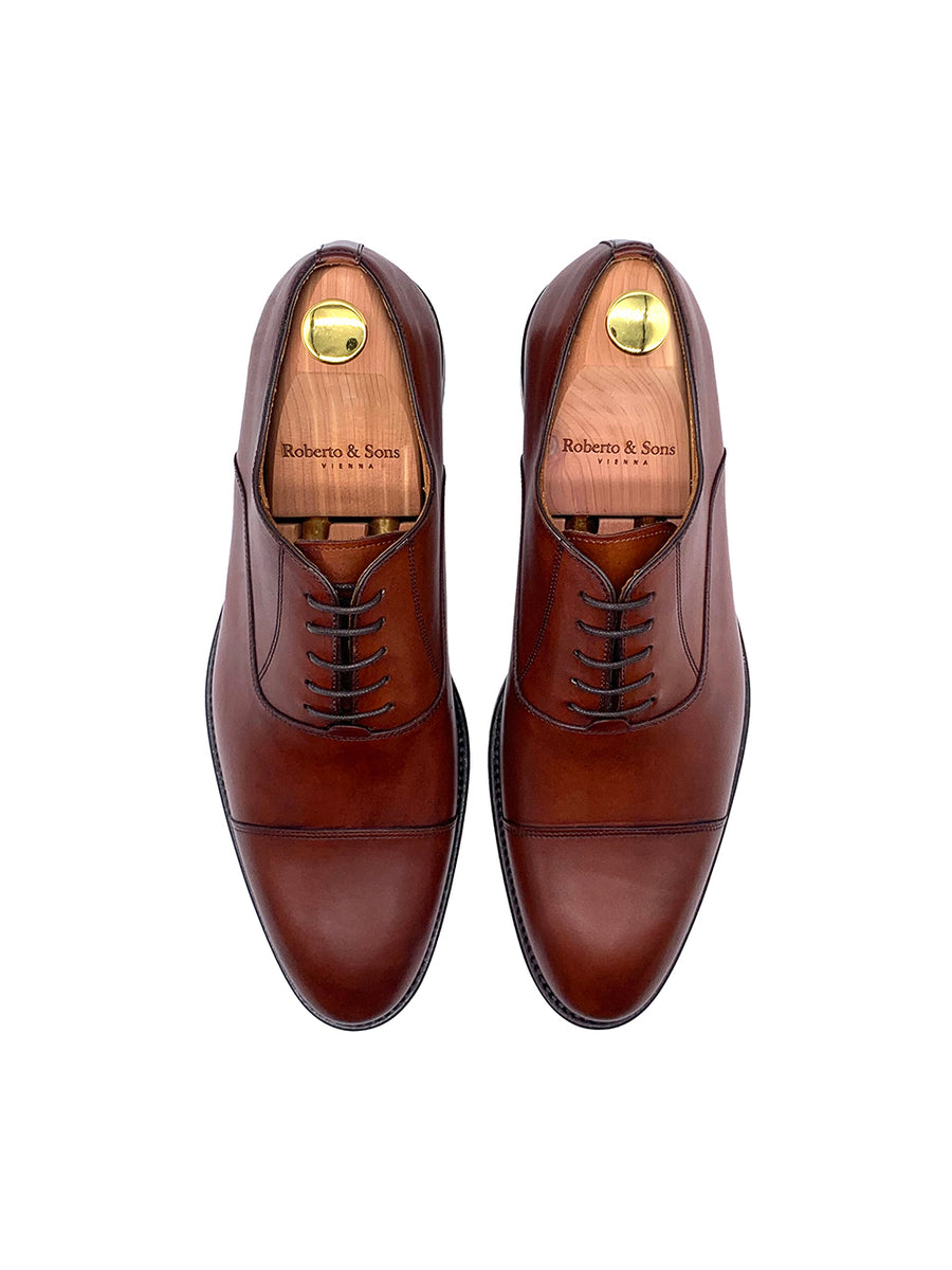 Herrenschuh Oxford - Kalbsleder Cognac