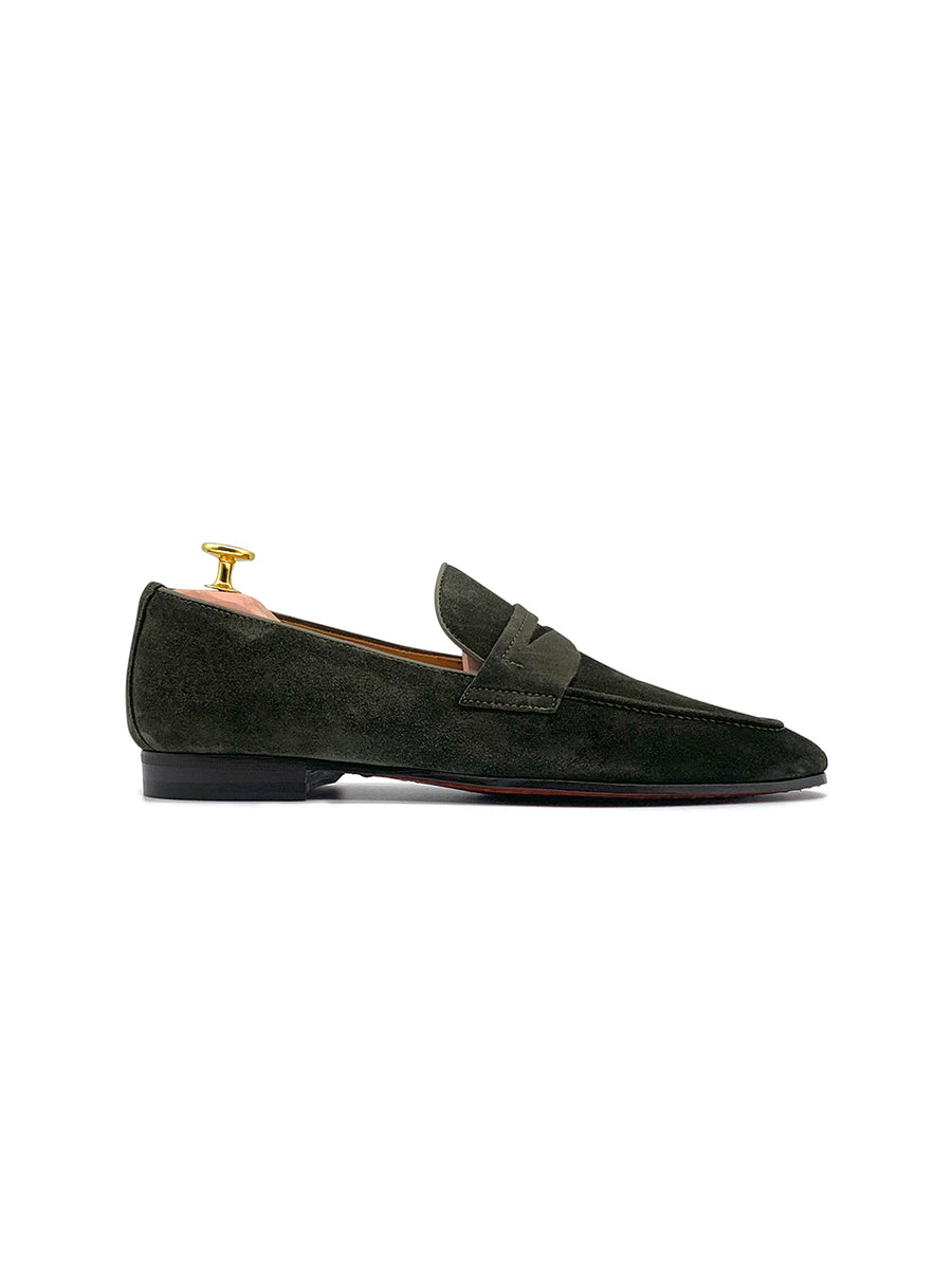 Herrenschuh Calabria- Rauleder Olivegrün