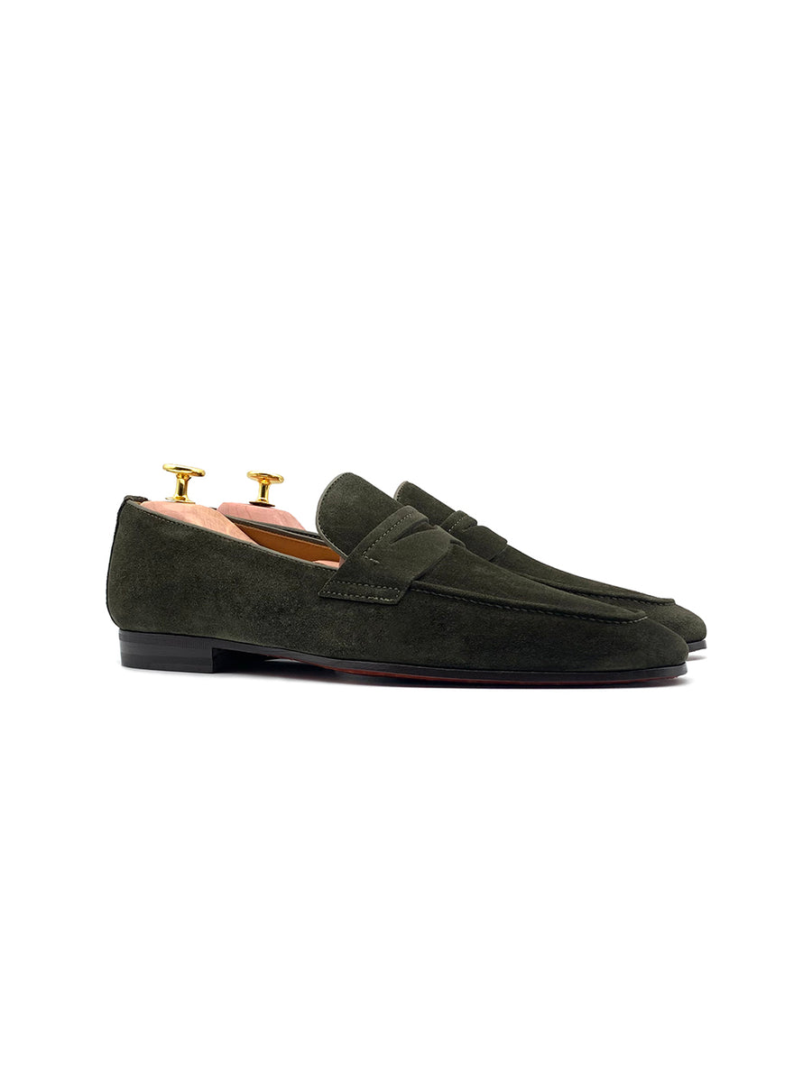 Herrenschuh Calabria- Rauleder Olivegrün