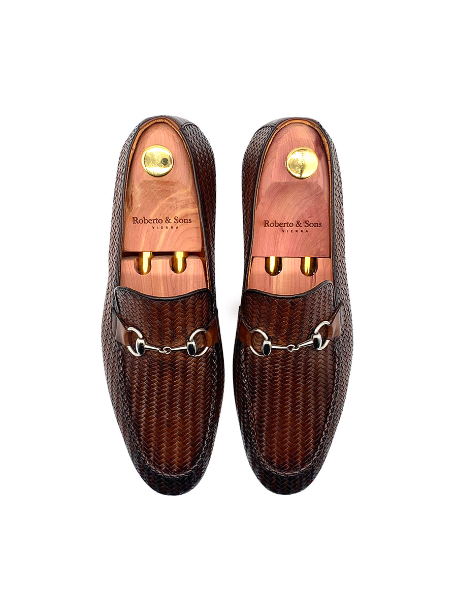 Herrenschuh Calabria Buckle - Geflochten Kalbsleder Braun