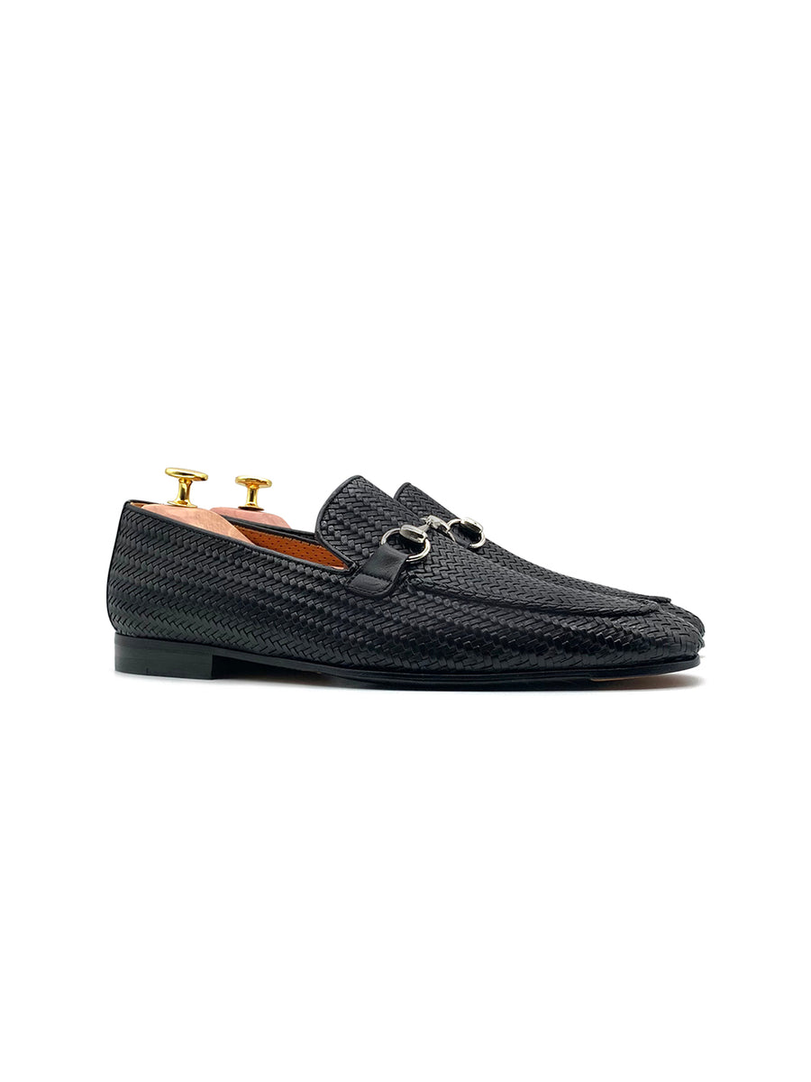 Herrenschuh Calabria Buckle - Geflochten Kalbsleder Schwarz
