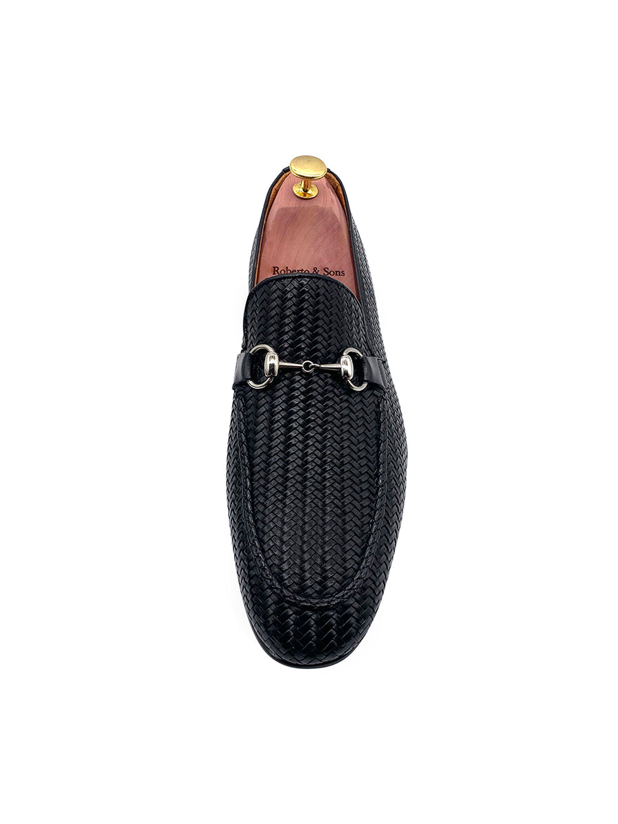 Herrenschuh Calabria Buckle - Geflochten Kalbsleder Schwarz