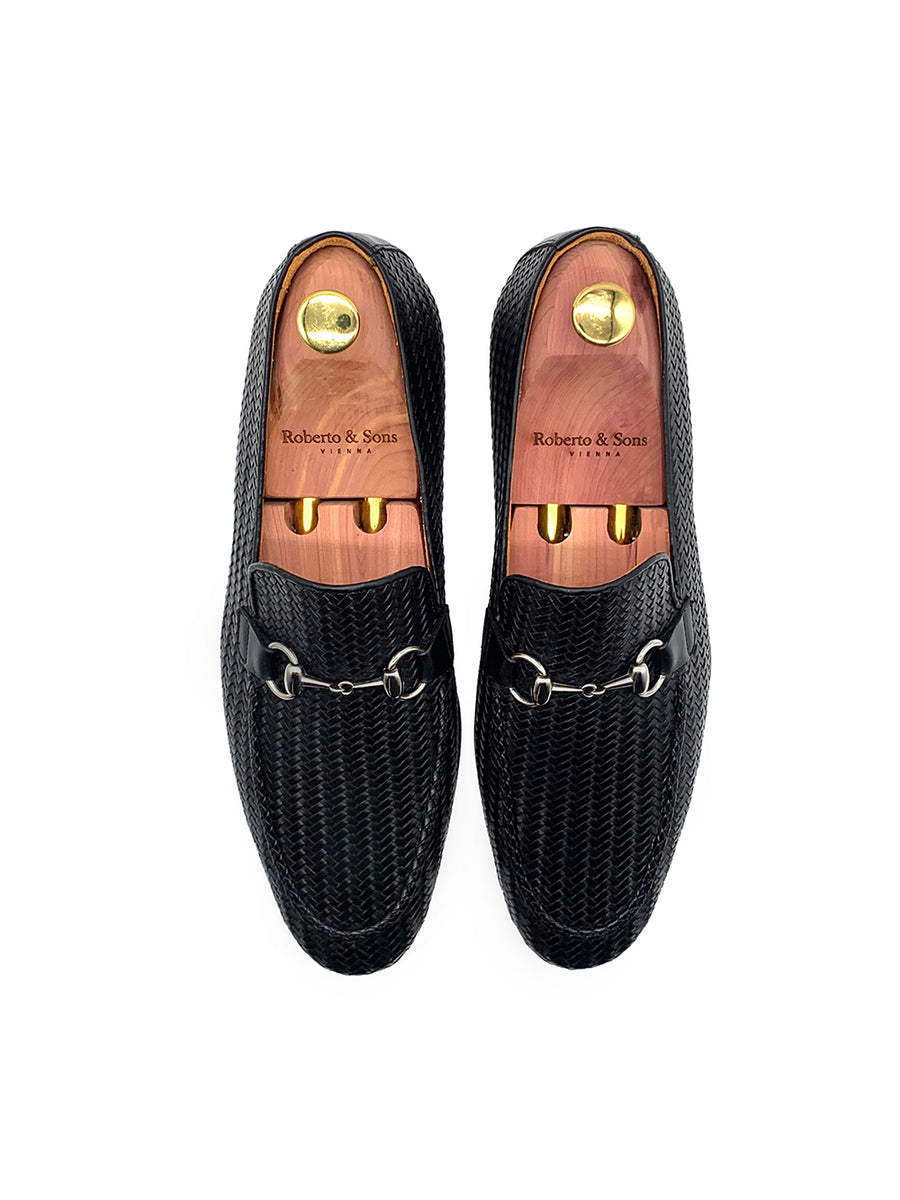 Herrenschuh Calabria Buckle - Geflochten Kalbsleder Schwarz