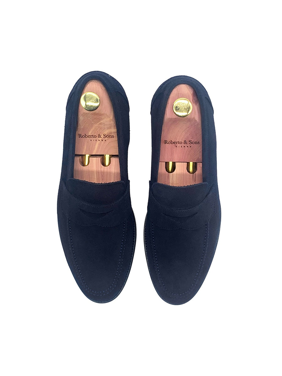 Herrenschuh Palermo - Rauleder Blau