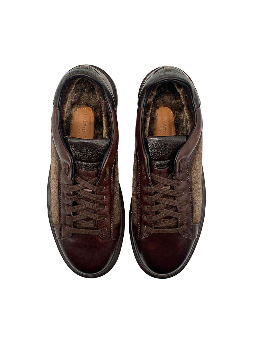 Herrenschuh Madrid - Kalbsleder Braun ( Lammfell Edition )