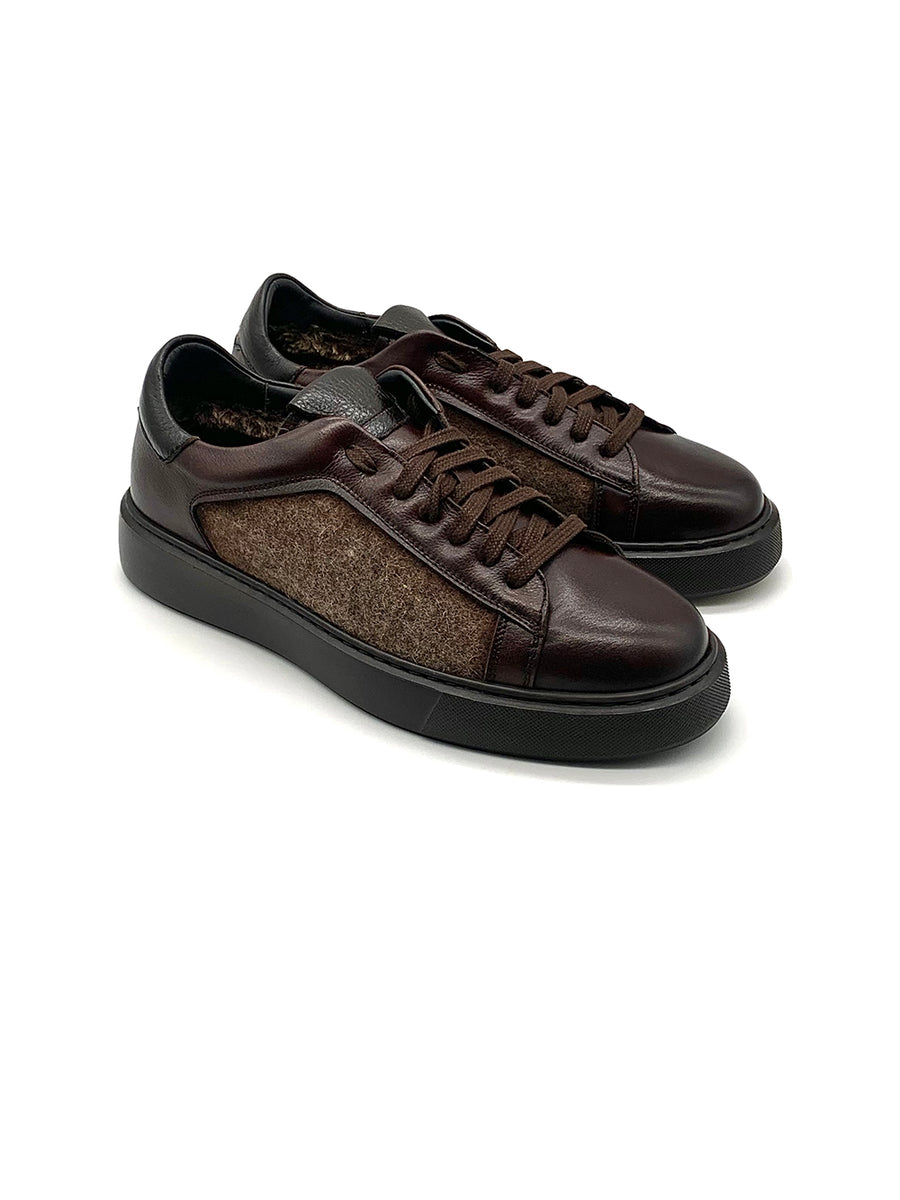 Herrenschuh Madrid - Kalbsleder Braun ( Lammfell Edition )
