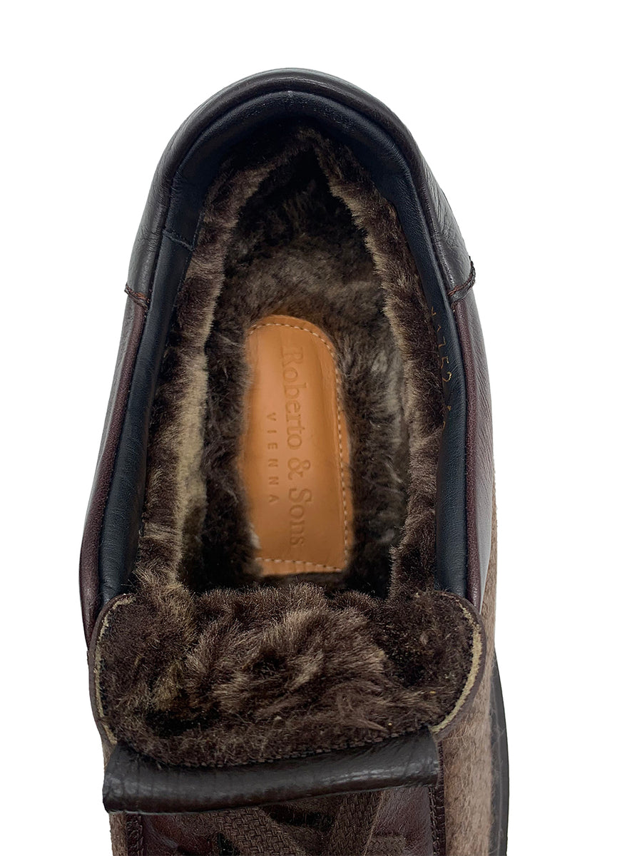 Herrenschuh Madrid - Kalbsleder Braun ( Lammfell Edition )