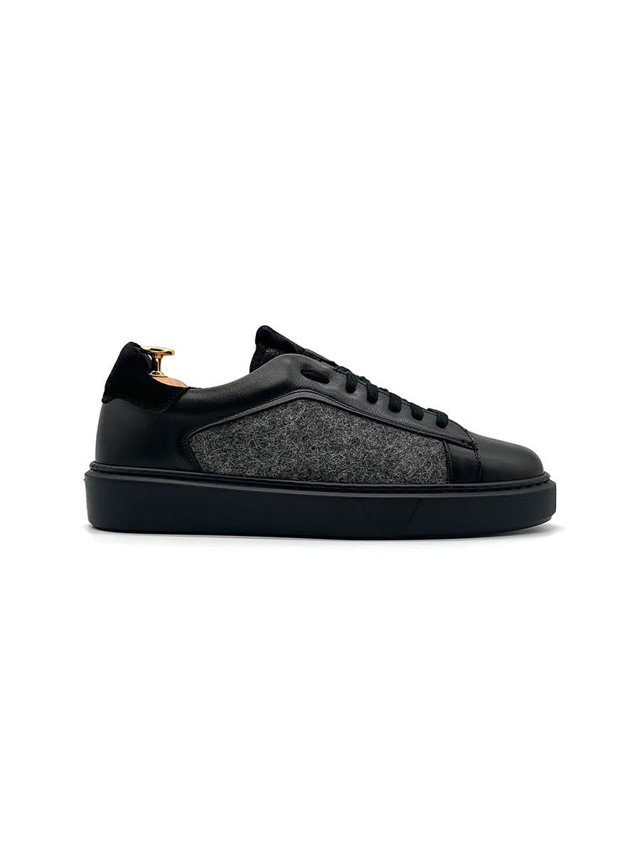 Herrenschuh Madrid - Kalbsleder Schwarz ( Lammfell Edition )