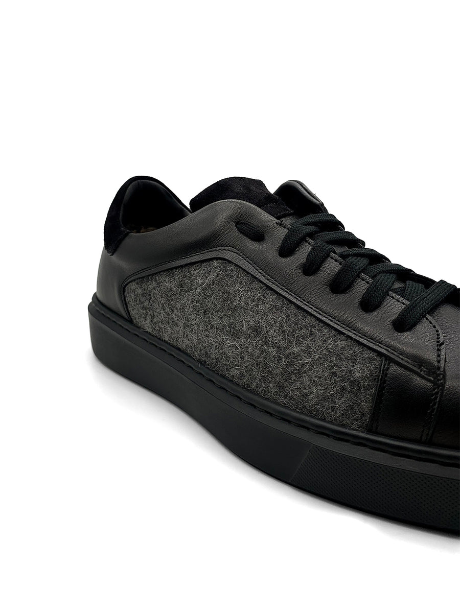 Herrenschuh Madrid - Kalbsleder Schwarz ( Lammfell Edition )