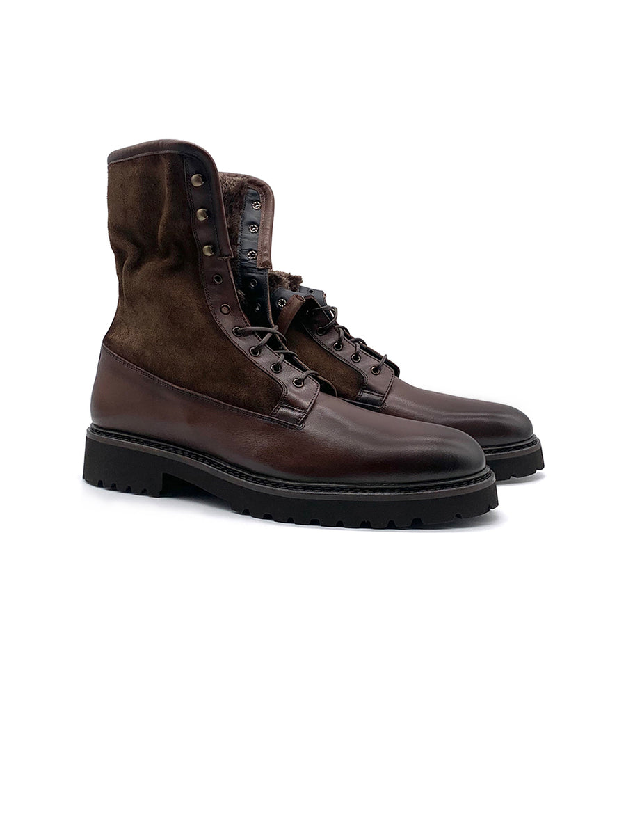 Herrenschuh Granada - Kalbsleder Braun ( Lammfell Edition )