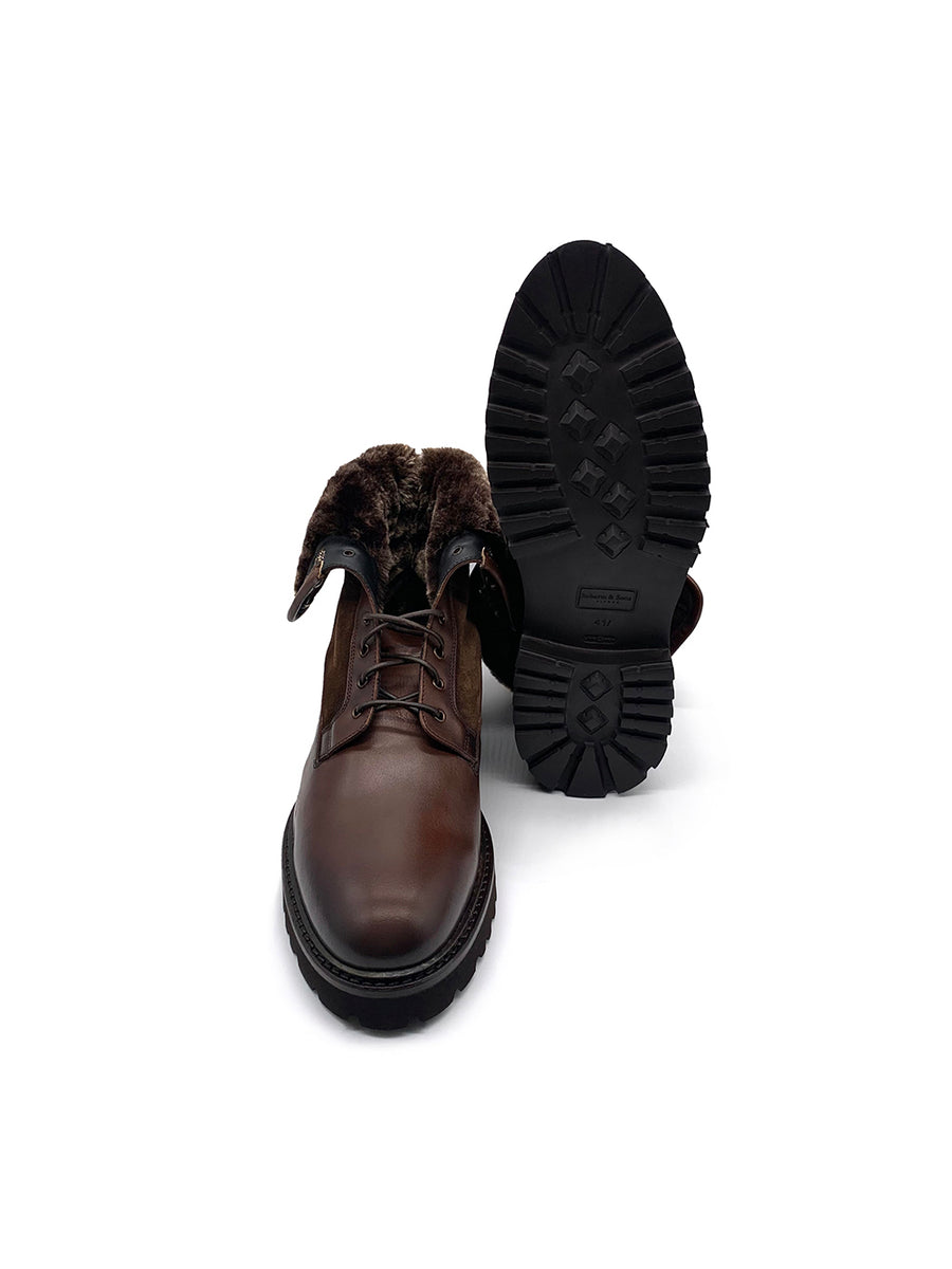 Herrenschuh Granada - Kalbsleder Braun ( Lammfell Edition )