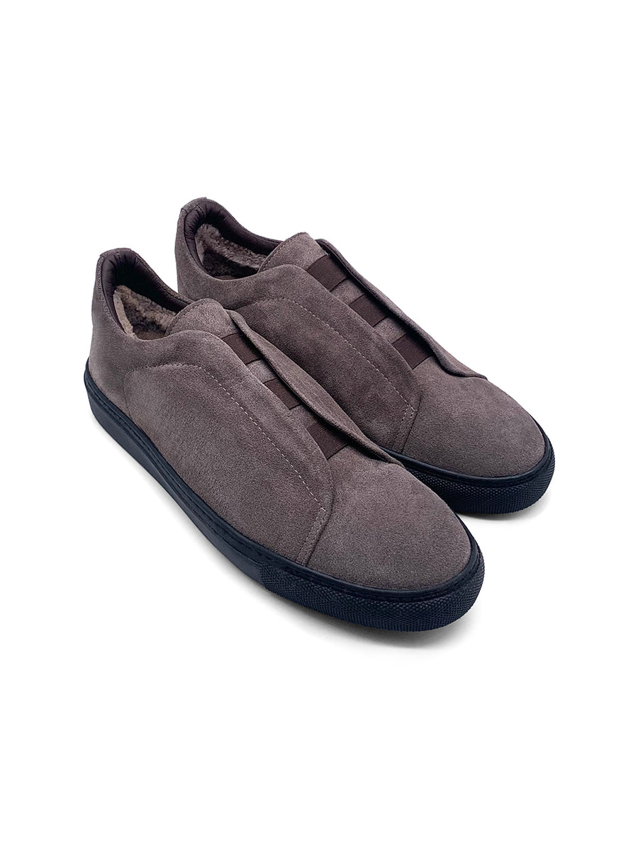 Herrenschuh Molfetta - Rauleder Dunkelgrau ( Lammfell Edition )