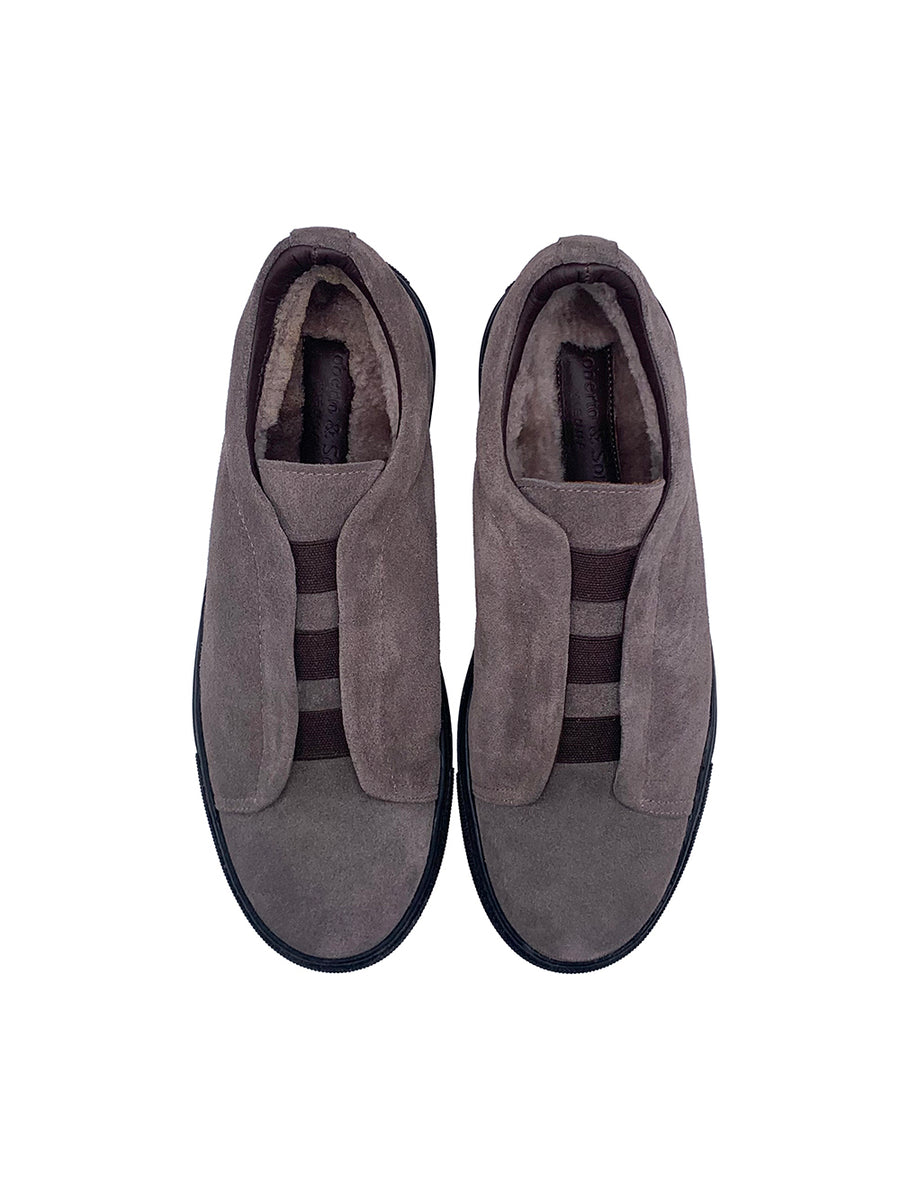 Herrenschuh Molfetta - Rauleder Dunkelgrau ( Lammfell Edition )