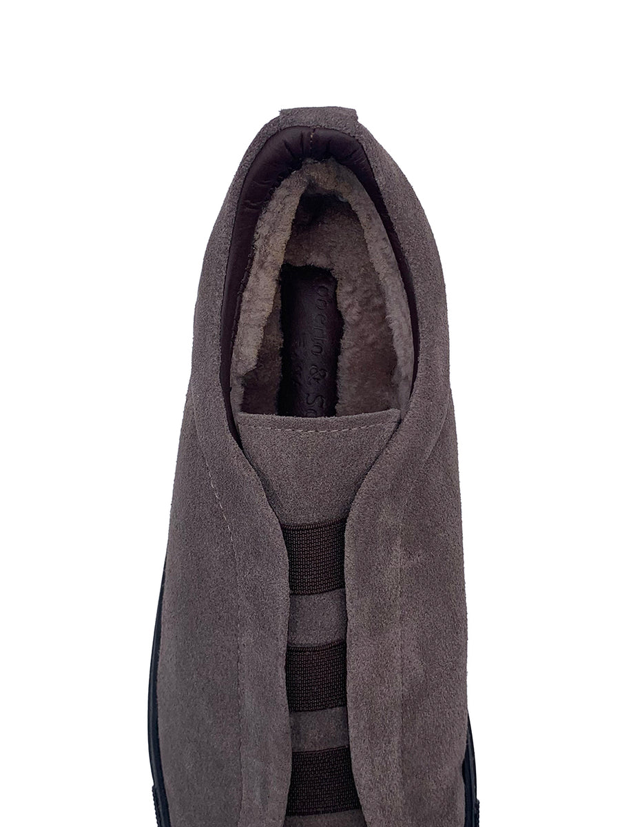 Herrenschuh Molfetta - Rauleder Dunkelgrau ( Lammfell Edition )