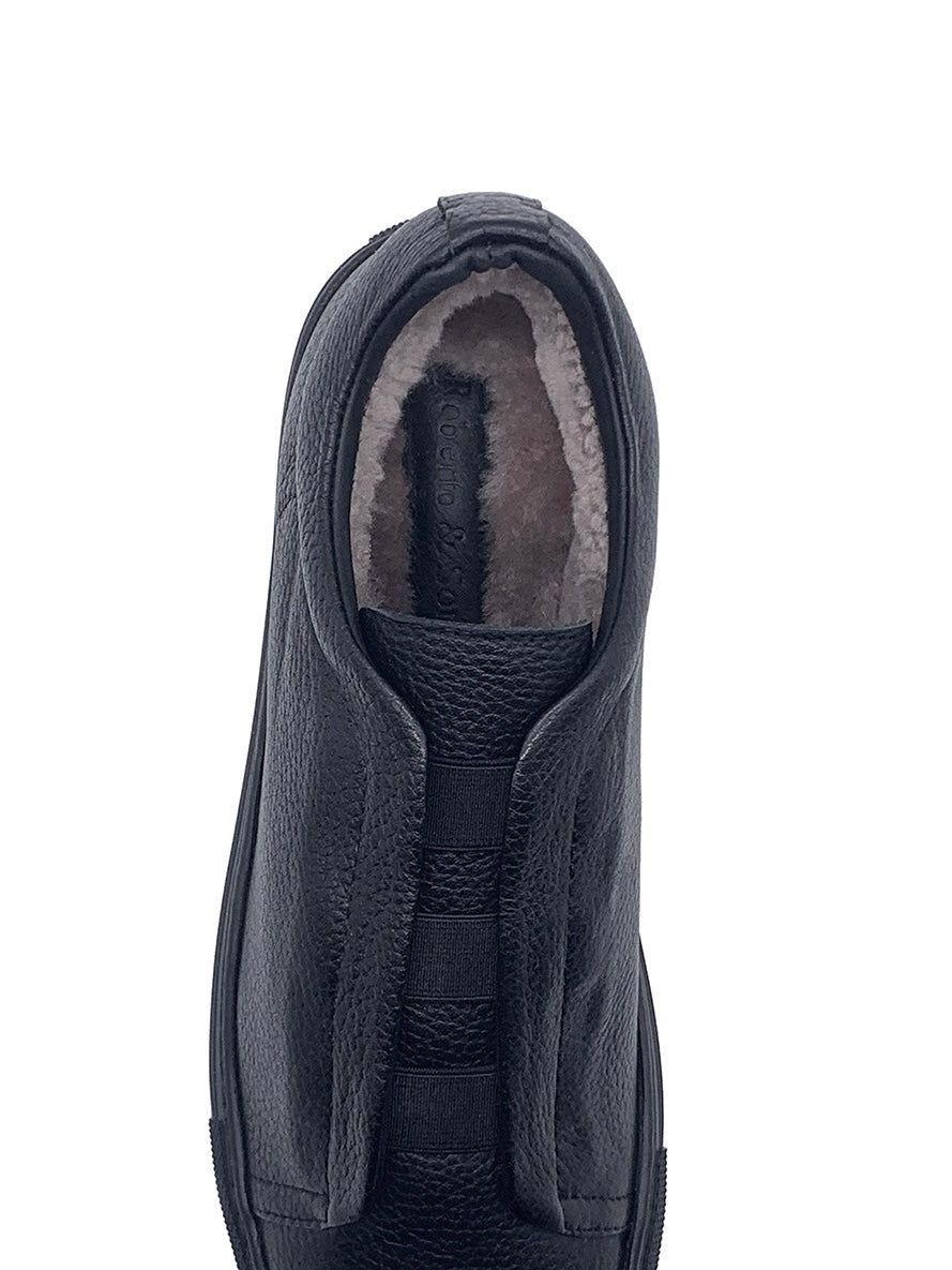 Herrenschuh Molfetta - Hirschleder Schwarz ( Lammfell Edition )