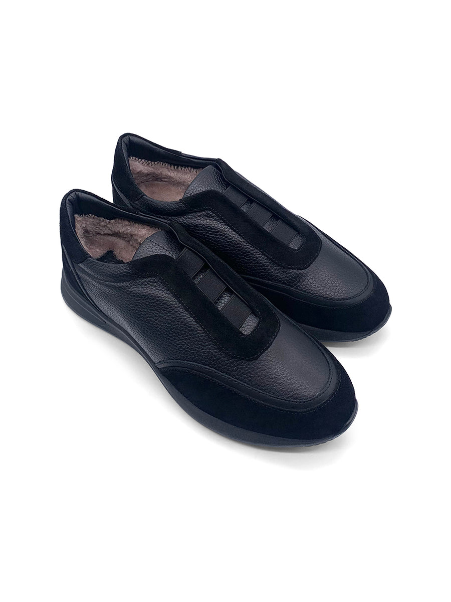 Herrenschuh Teramo - Kalbsleder Schwarz ( Lammfell Edition )