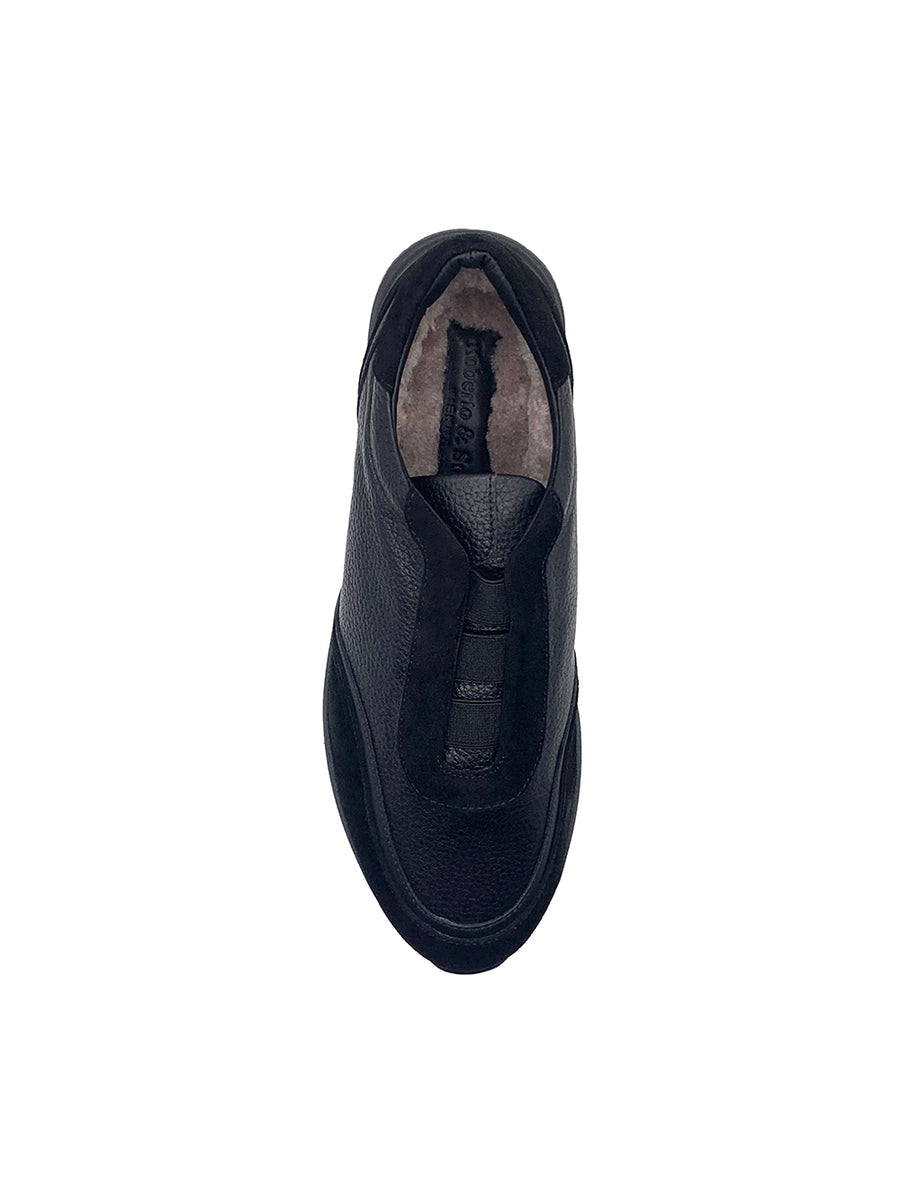 Herrenschuh Teramo - Kalbsleder Schwarz ( Lammfell Edition )